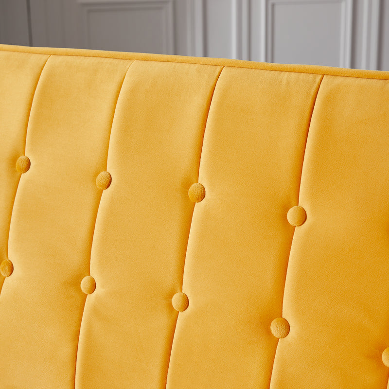 Yellow split sofa