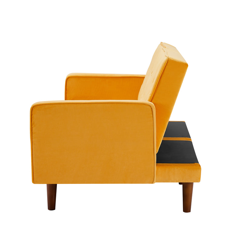 Yellow split sofa