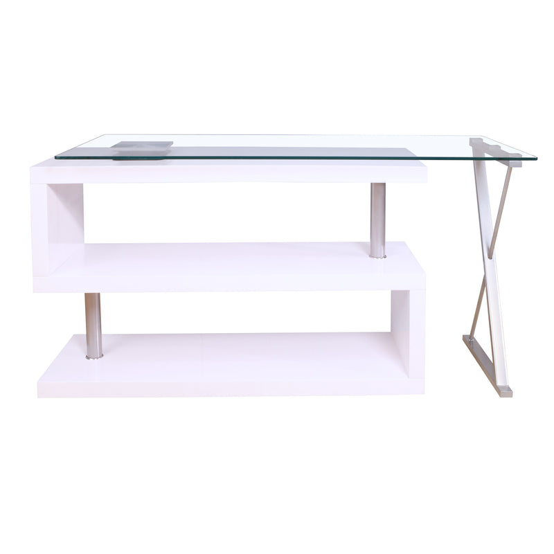 Desk in Black High Gloss & Clear Glass