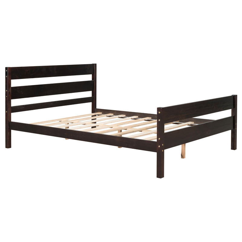 Full Bed with Headboard and Footboard,Espresso